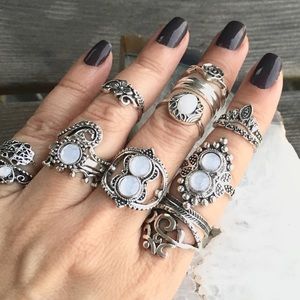 Boho Tribal Knuckle Rings Set of 16